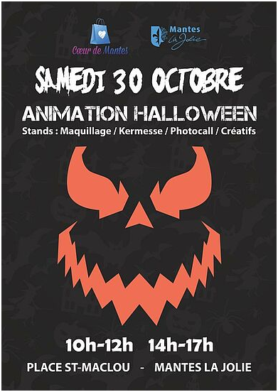 Le samedi 30 octobre 2021 Place Saint Maclou à Mantes-la-Jolie vous pourrez participer à une animation Halloween