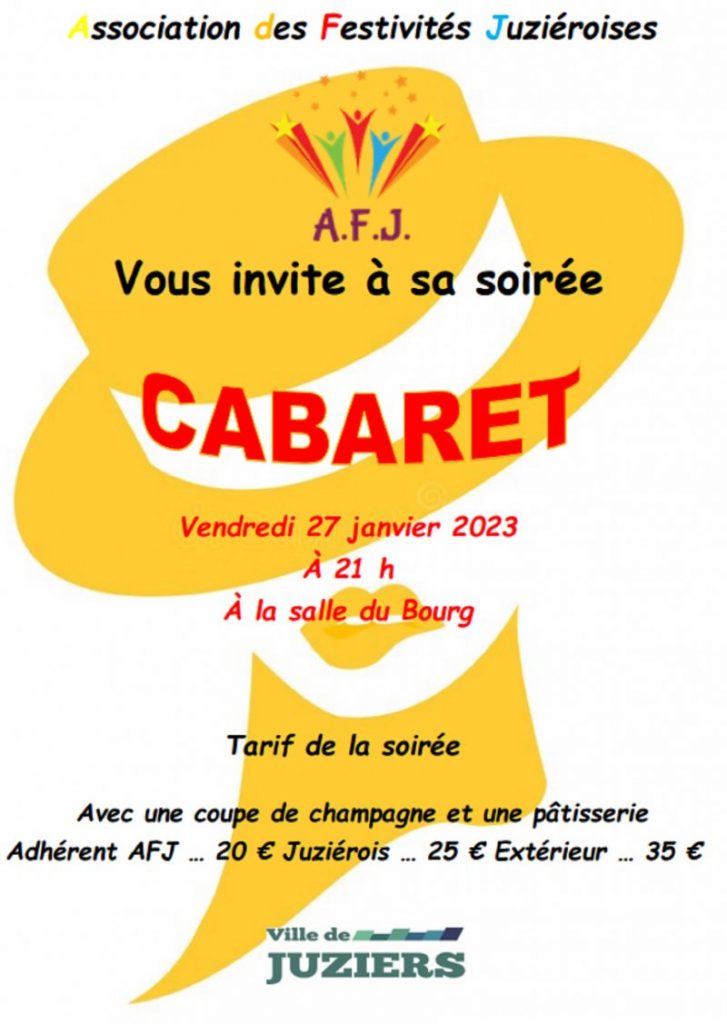Soirée Cabaret par l'AFJ à Juziers le vendredi 27 janvier 2023