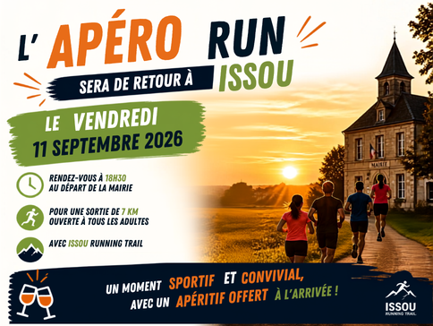 L'apéro run fera son retour à Issou le vendredi 11 septembre 2026